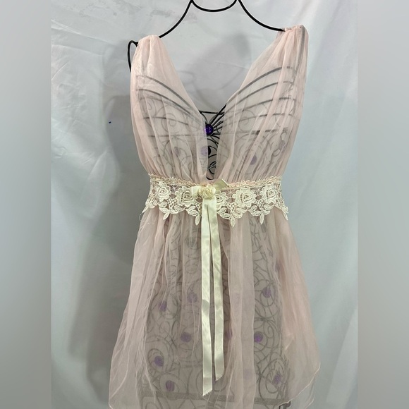 Vintage Delicates pink sheer babydoll size S - Picture 2 of 8
